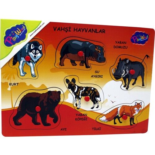 Ahşap Tutmalı Vahşi Hayvanlar