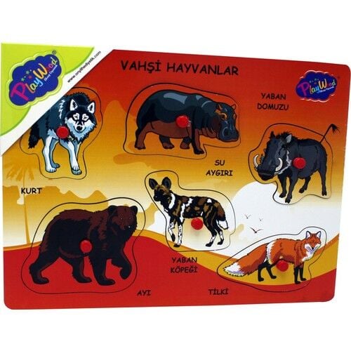 Ahşap Tutmalı Vahşi Hayvanlar