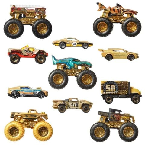 1:64 Hot Wheels Monster Trucks Bigfoot Trophy Şampiyonları Araba ve Kamyon Çoklu Arabalar