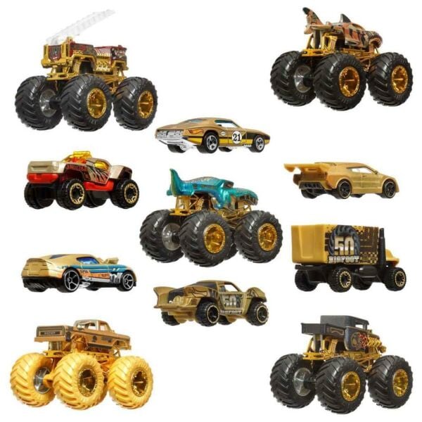 1:64 Hot Wheels Monster Trucks Bigfoot Trophy Şampiyonları Araba ve Kamyon Çoklu Arabalar