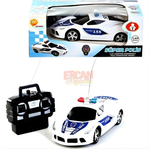 1:20 Ölçekli Uzaktan Kumandalı Full Fonksyon Piili Polis Arabası