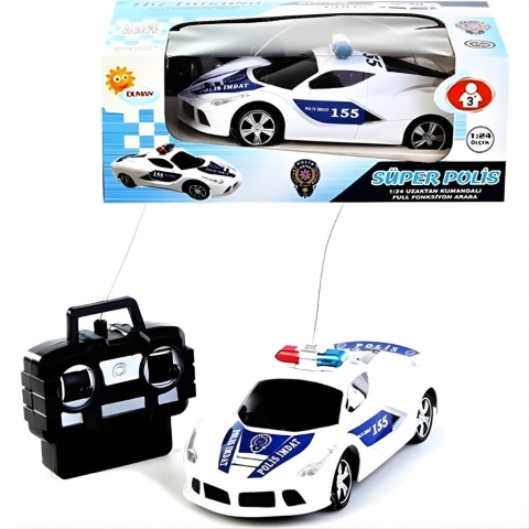 1:20 Ölçekli Uzaktan Kumandalı Full Fonksyon Piili Polis Arabası