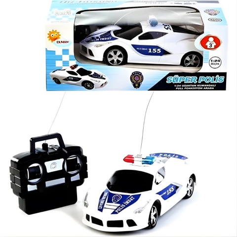 1:20 Ölçekli Uzaktan Kumandalı Full Fonksyon Piili Polis Arabası
