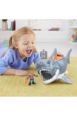 Imaginext Çılgın Köpekbalığı Oyun Seti, Gerçekçi Hareketlere Sahip Figür Seti, 11.4 X 41.3 X 17.8 C