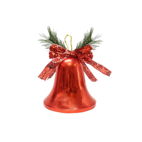 Yılbaşı Dekoru Büyük Boy Çan Dekoratif Süsleme Aksesuarı Kırmzı 28 cm