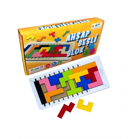 Ahşap Beşli Blok Oyunu