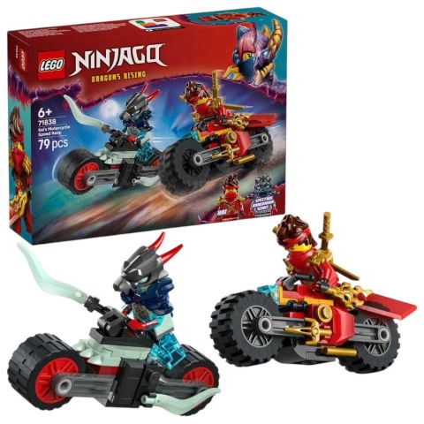 LEGO NINJAGO Kai’nin Motosiklet Hız Yarışı 71838 - 6 Yaş ve Üzeri Çocuklar için 2 Ninja Motosikleti ve 2 Mini Figür İçeren Yaratıcı Oyuncak Yapım Seti (79 Parça)