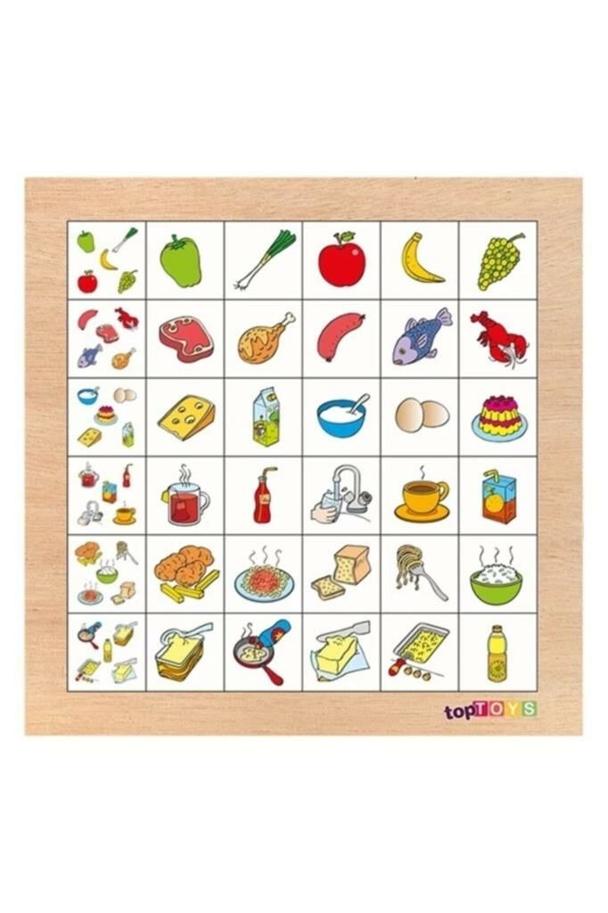 Resimdekileri Bul Yiyecekler Ahşap Puzzle