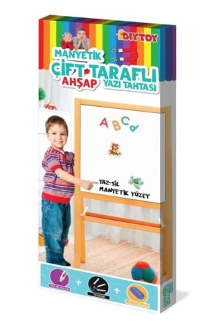 DIYTOY Ahşap Yazı Tahtası Manyetik Özellikli Çift Taraflı