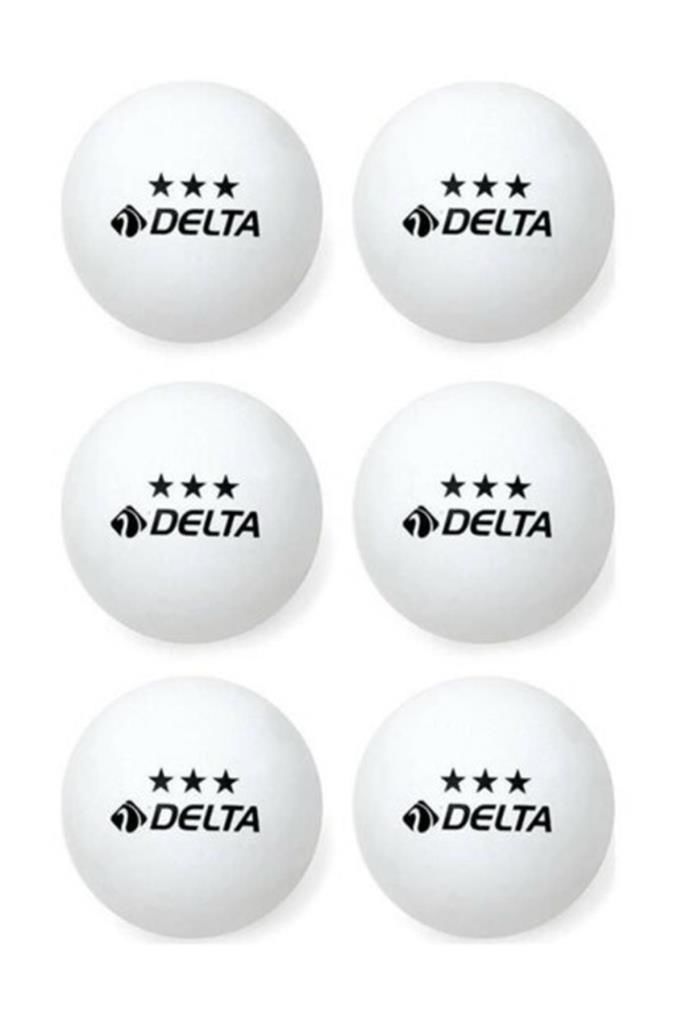 Delta 3 Yıldız Beyaz 6 Adet Masa Tenisi Topu Pinpon Topu