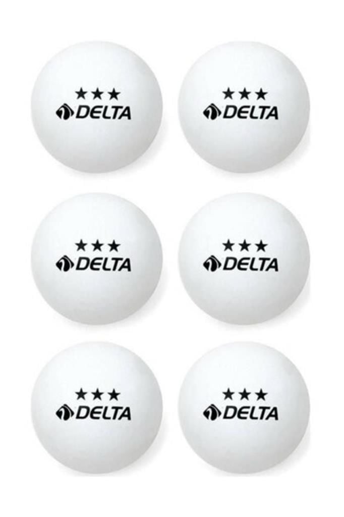 Delta 3 Yıldız Beyaz 6 Adet Masa Tenisi Topu Pinpon Topu