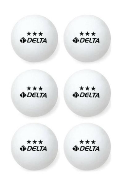 Delta 3 Yıldız Beyaz 6 Adet Masa Tenisi Topu Pinpon Topu