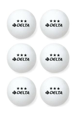 Delta 3 Yıldız Beyaz 6 Adet Masa Tenisi Topu Pinpon Topu