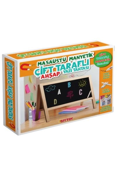 Masa Üstü Manyetik Çift Taraflı Ahşap Yazı Tahtası