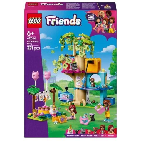 LEGO Friends Kedi Doğum Günü Partisi ve Ağaç Ev 42666 - 6 Yaş ve Üzeri Çocuklar için Yaratıcı Oyuncak Yapım Seti (321 Parça)
