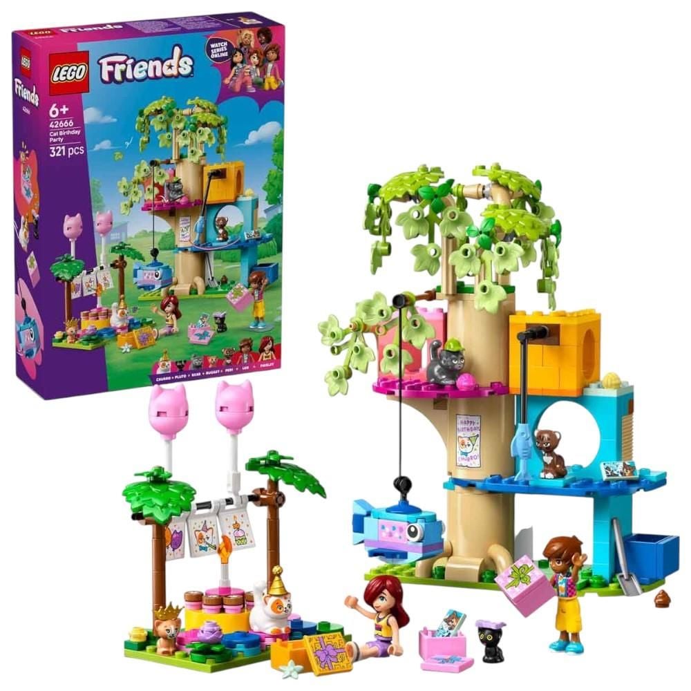 LEGO Friends Kedi Doğum Günü Partisi ve Ağaç Ev 42666 - 6 Yaş ve Üzeri Çocuklar için Yaratıcı Oyuncak Yapım Seti (321 Parça)