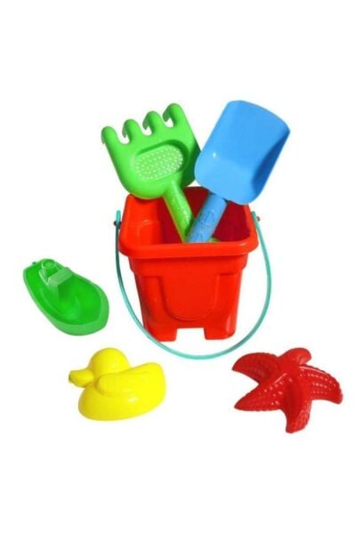 Kova Kürek Tırmık Kalıplar Ve Minik Tekne Deniz Plaj Oyun Seti