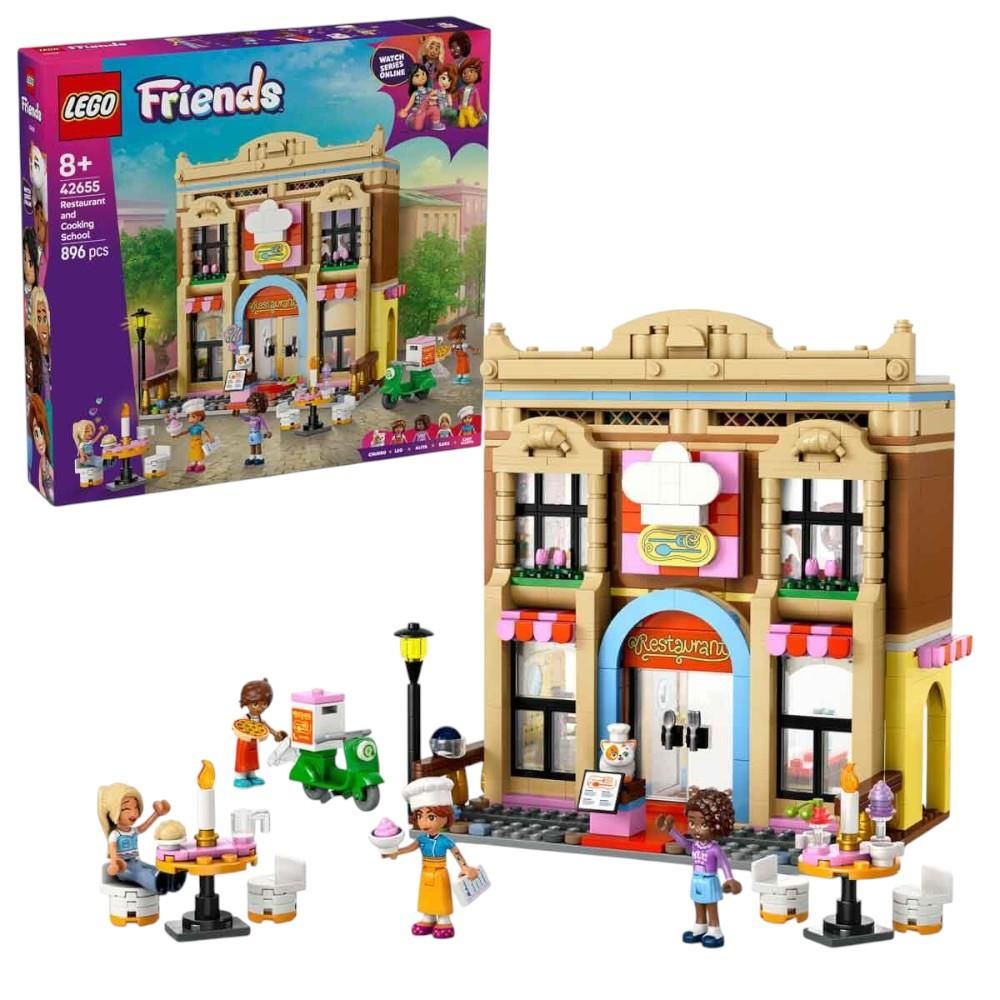 LEGO Friends Restoran ve Aşçılık Okulu 42655 - 8 Yaş ve Üzeri Çocuklar için Mini Bebek İçeren Yaratıcı Oyuncak Yapım Seti (896 Parça)