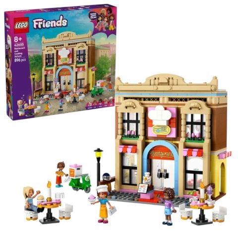 LEGO Friends Restoran ve Aşçılık Okulu 42655 - 8 Yaş ve Üzeri Çocuklar için Mini Bebek İçeren Yaratıcı Oyuncak Yapım Seti (896 Parça)