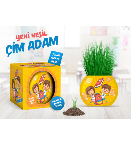 Okul Temalı Çim Adam Seti Kutulu