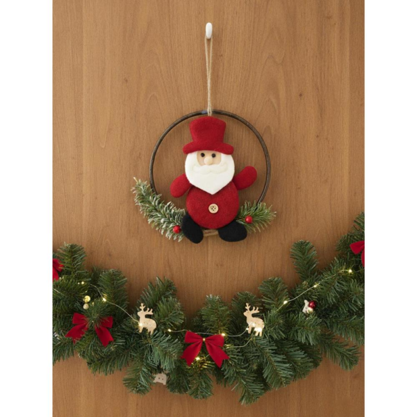 Yılbaşı Kapı Süsü Keçe Noel Baba Figürlü Asılabilir Dekoratif Süs 16 cm