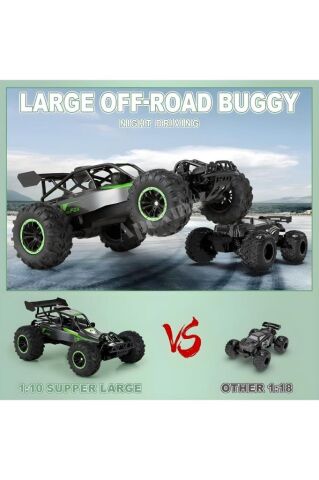 Yeni 1:10 Yüksek Hızlı Uzaktan Kumanda Araba 2.4g Tırmanma Sürüklenme Yarış Işıkları Yüksek Hızlı