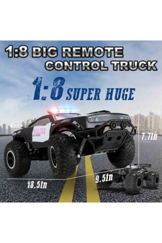 1:8 Şarj Edilebilen Uzaktan Kumandalı Işıklı Polis Hız Arabası