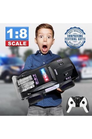 1:8 Şarj Edilebilen Uzaktan Kumandalı Işıklı Polis Hız Arabası