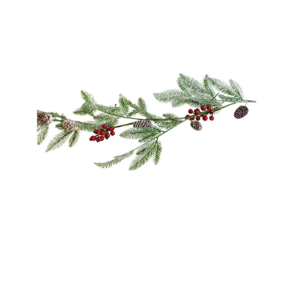Yılbaşı Dekor Süsleri Kokina Berry Çam Kozalaklı Garland 150 cm