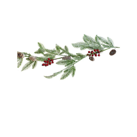 Yılbaşı Dekor Süsleri Kokina Berry Çam Kozalaklı Garland 150 cm
