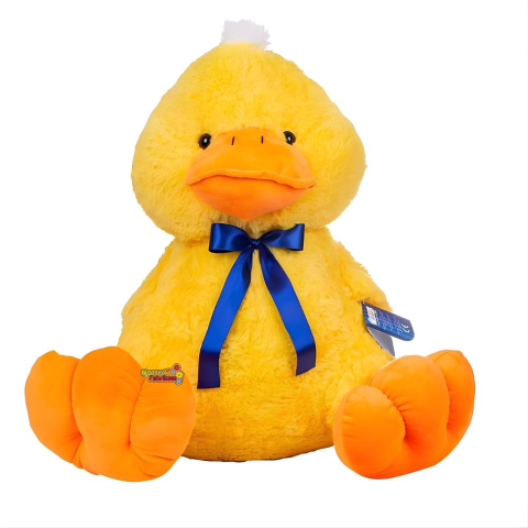 Halley Büyük Kocaman Oturan Peluş Ördek Kurdelalı 50 Cm