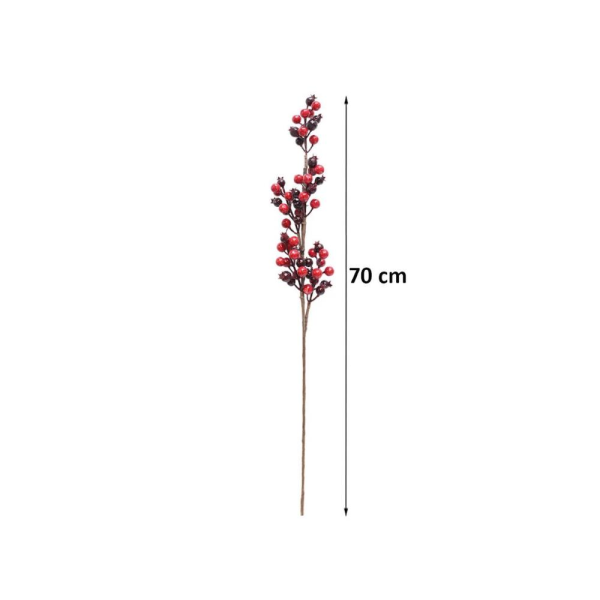 Yılbaşı Dekoru Kokina Berry Yapay Dal Kırmızı - Bordo 70 cm