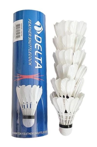 Delta Özel Kaz Tüyü Pratik Kutusunda 6 Adet Mantar Kafa Badminton Topu