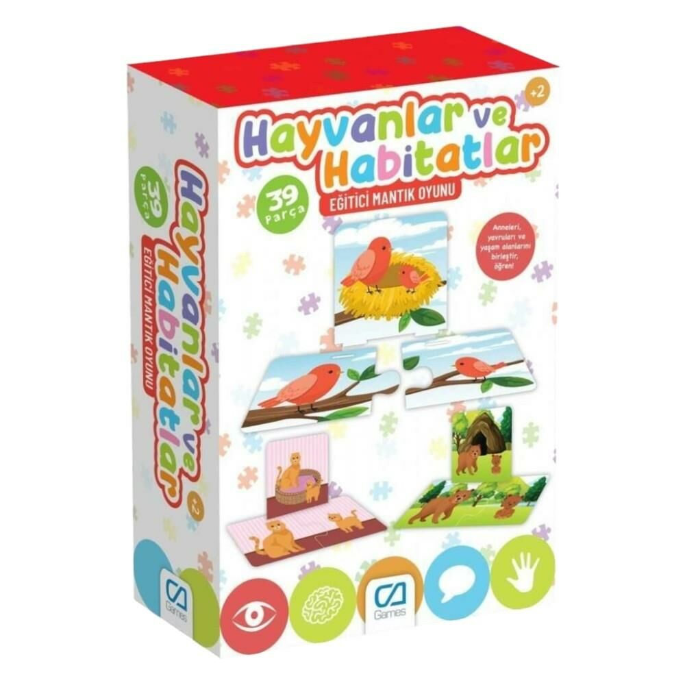 Eğitici ve Öğretici Hayvanlar Ve Habitatlar 39 Parça Mantık Oyunu