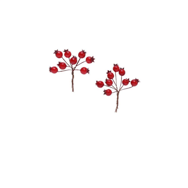 Yılbaşı Ağacı Süsleri Telli Mini Kokina Berry Dekoratif Çam Ağaç Süsü 16'lı