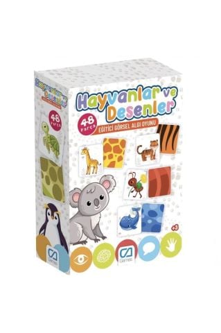 Games Algı Oyunu Ca.5155 Hayvanlar Ve Desenler 48 Parça