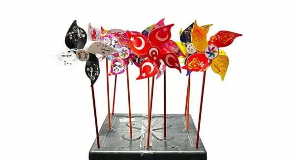 4 Kanat Türk Bayraklı Özel Tas. Rüzgar Gülü