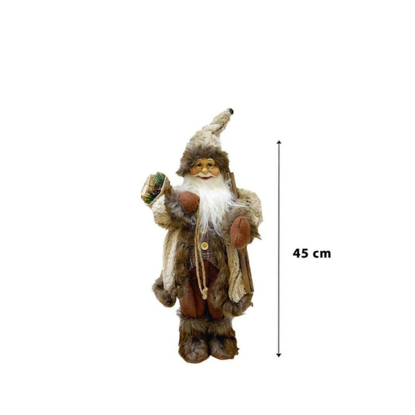 Noel Baba Kahverengi Elbiseli 45Cm