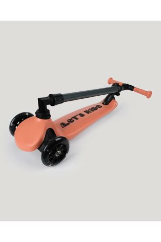 LC Let's Ride Two Işıklı Katlanabilir 3 Tekerlekli Scooter Somon