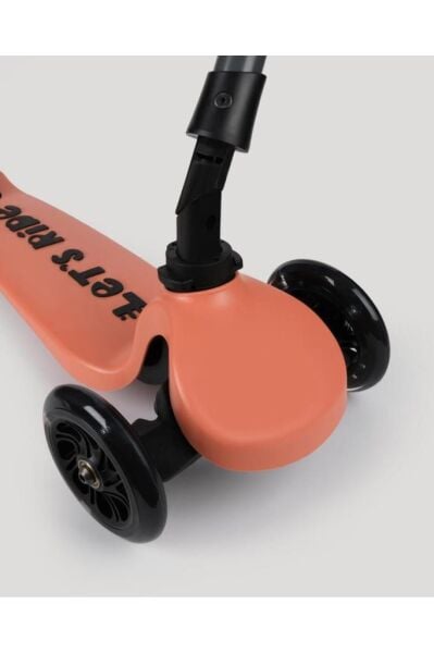 Let's Ride Two Işıklı Katlanabilir 3 Tekerlekli Scooter Somon