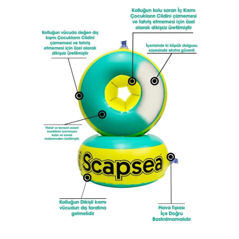 Scap Sea Çocuklar İçin İçi Dolgulu Yüzme Kolluğu 10kg - 40kg arası