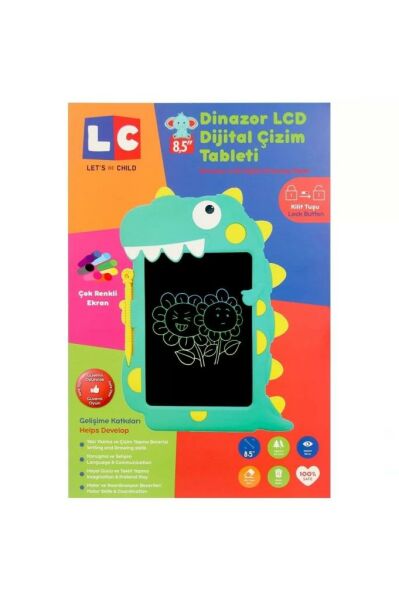 Digital Dinazor Çizim Tableti 8,5 Inç 30960 Çocuklar Için Çizim Tableti Yeşil