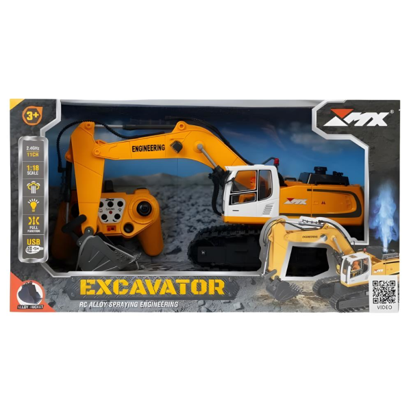 1:18 9 Kanal Uzaktan Kumandalı Kepçe Sarı