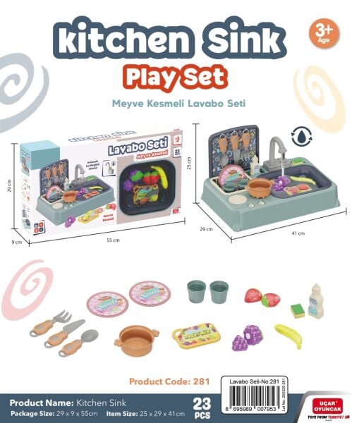 Lavabo Seti Meyve Kesmeli