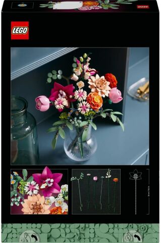 LEGO ® Botanicals Pembe Çiçek Buketi 10342 - Yetişkinler için Dekoratif Çiçek Yapım Seti (749 Parça)