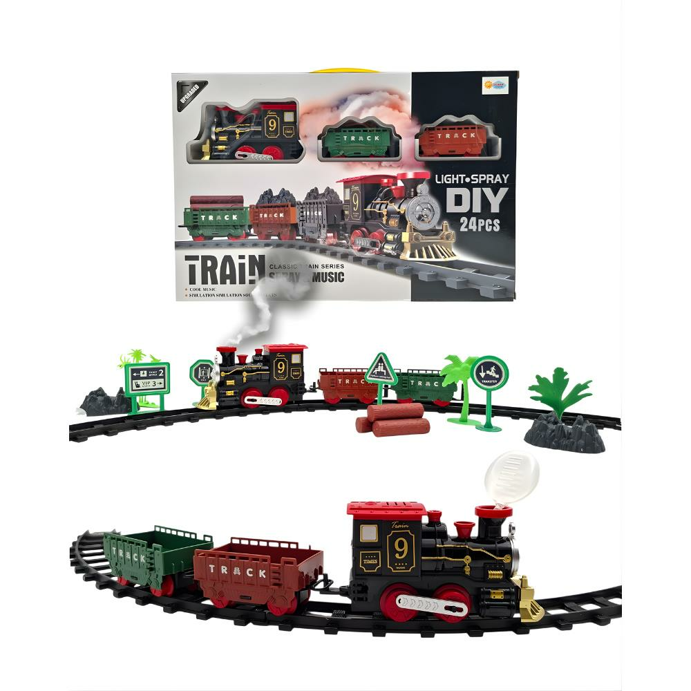 Duman Atan Pilli Işıklı Tren Seti