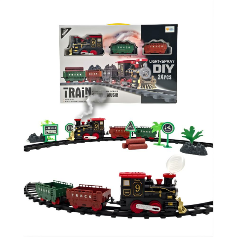 Duman Atan Pilli Işıklı Tren Seti