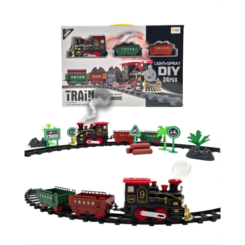 Duman Atan Pilli Işıklı Tren Seti
