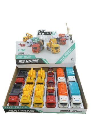 Sürtmeli 6 Asorti 1:32 Kamyon İş Araçları (1 Adet)