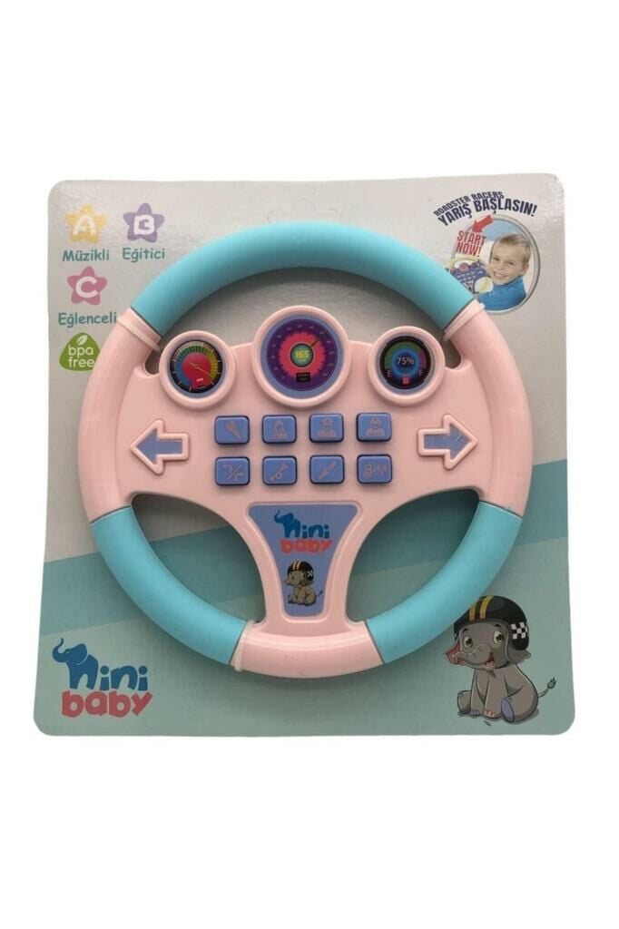 Nini Baby Direksiyon Eğitici Sesli Müzikli 21*21 Cm 8 Tuşlu Oyuncak Direksiyon